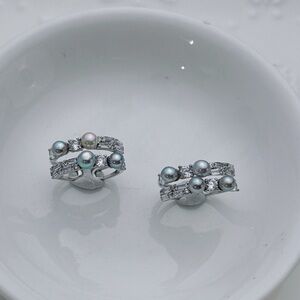 R42 S925 Akoya Sea Pearl Open Top Freesize Ring